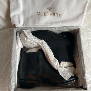 Mulberry Women’s Chelsea Boot Burnished Leather Hidden Heel - New In Box size 39
